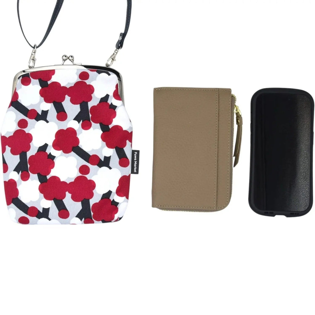 Gamaguchi Shoulder Bag & Handkerchief Set