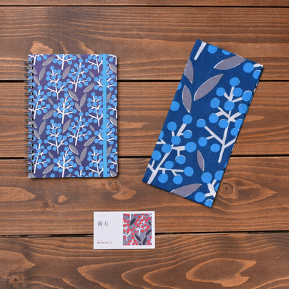 Notebook & Tenugui Set – Nanten · blue