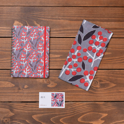 Notebook & Tenugui Set – Nanten · red