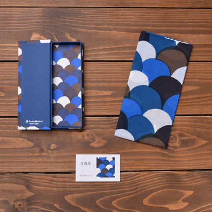 Pen Case & Tenugui Set – Seigaiha · blue